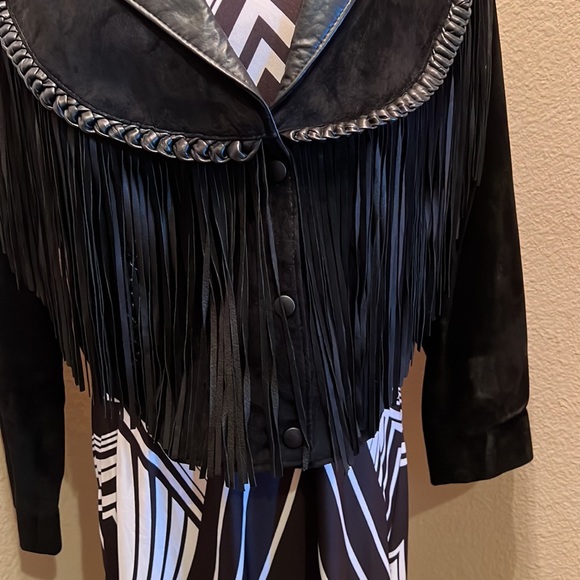 Cache Fringe Suede Leather Bolo Jacket - Picture 3 of 10